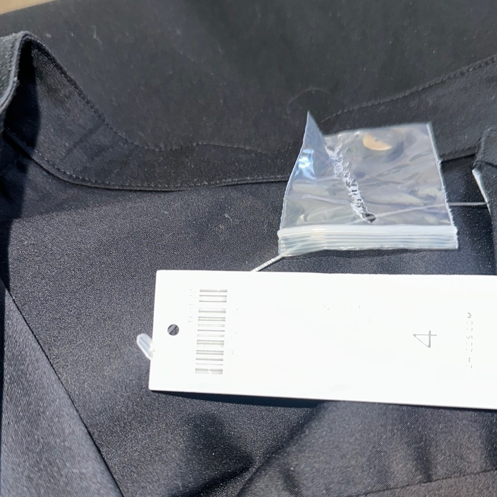 Black Button Down Shirt with Lace Sleeves - Picture 7 of 7